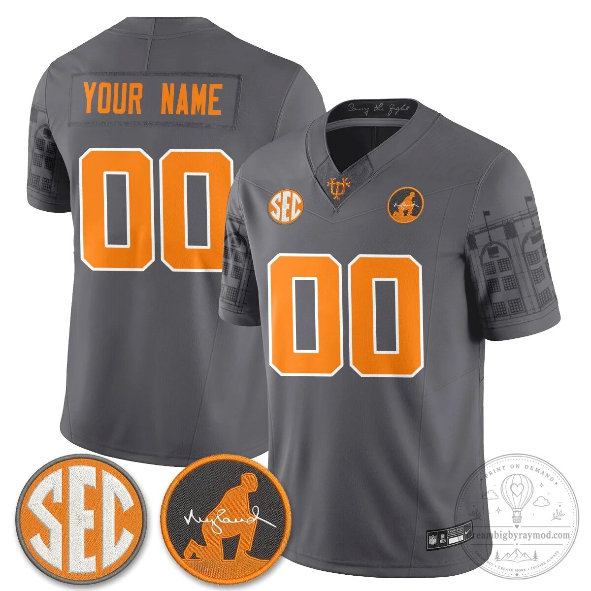 Tennessee Volunteers Custom Name and Number Football Jersey