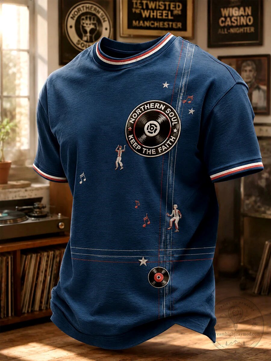 Northern Soul Keep The Faith Record Player Music Festival T-Shirt
