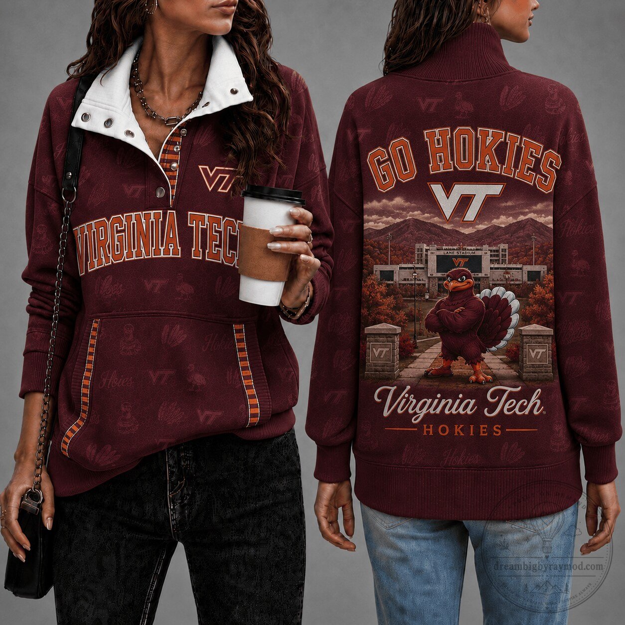 Virginia Tech Hokies Mascot Lane Stadium College Football Sweatshirt