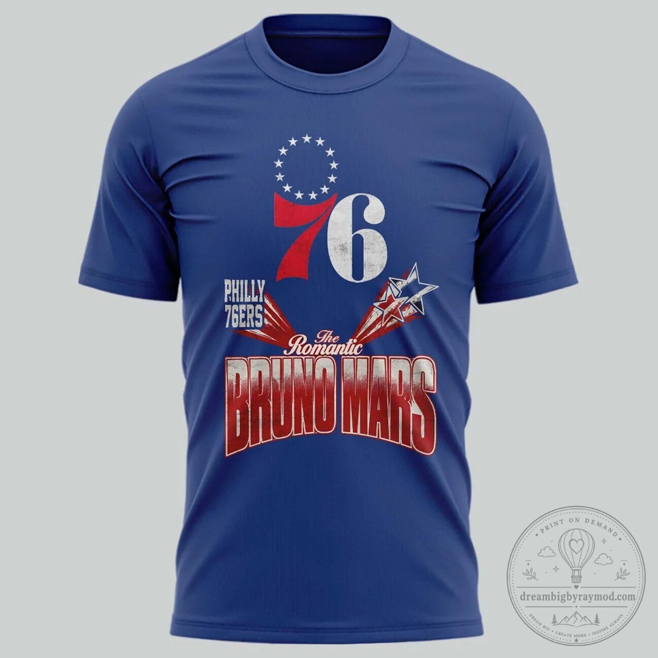 Philadelphia 76ers Concert T-Shirt featuring Bruno Mars The Romantic Tour 5 Philadelphia 76ers Concert T-Shirt featuring Bruno Mars The Romantic Tour