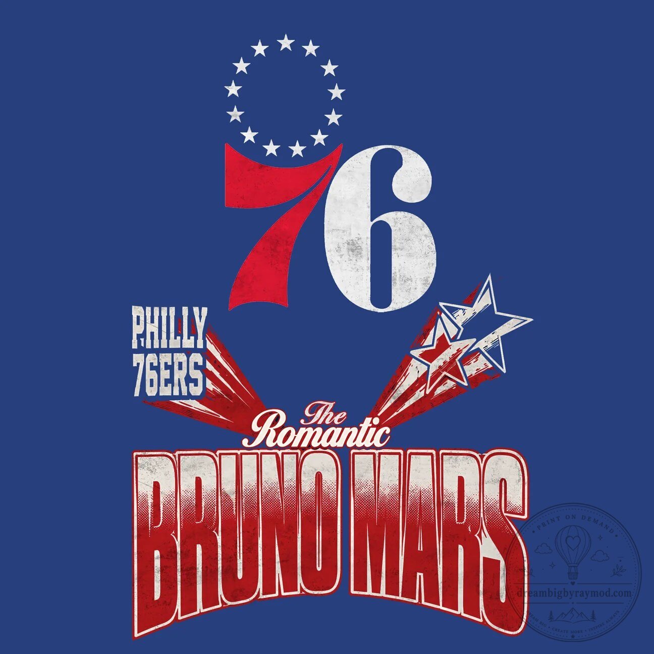 Philadelphia 76ers Concert T-Shirt featuring Bruno Mars The Romantic Tour 7 Philadelphia 76ers Concert T-Shirt featuring Bruno Mars The Romantic Tour