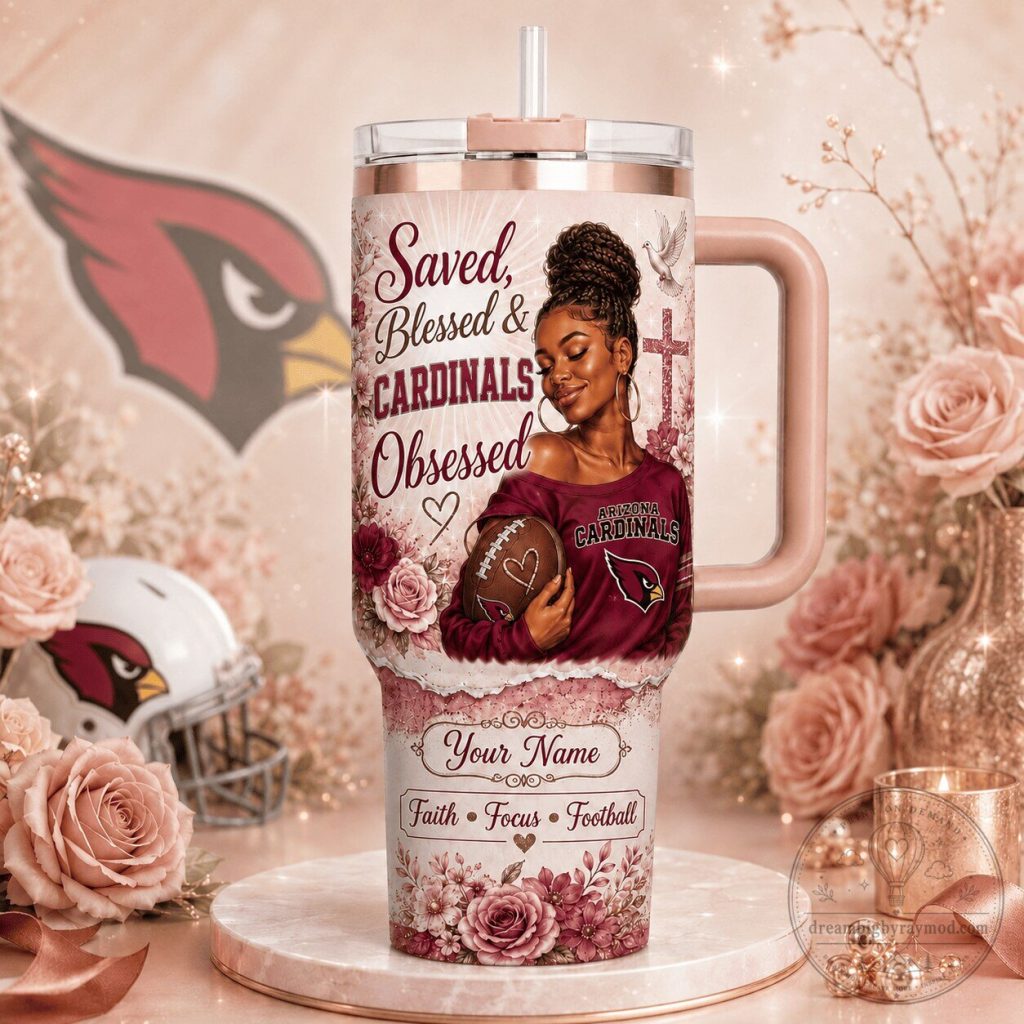Arizona Cardinals Football Fan Saved Blessed Obsessed Personalized Tumbler