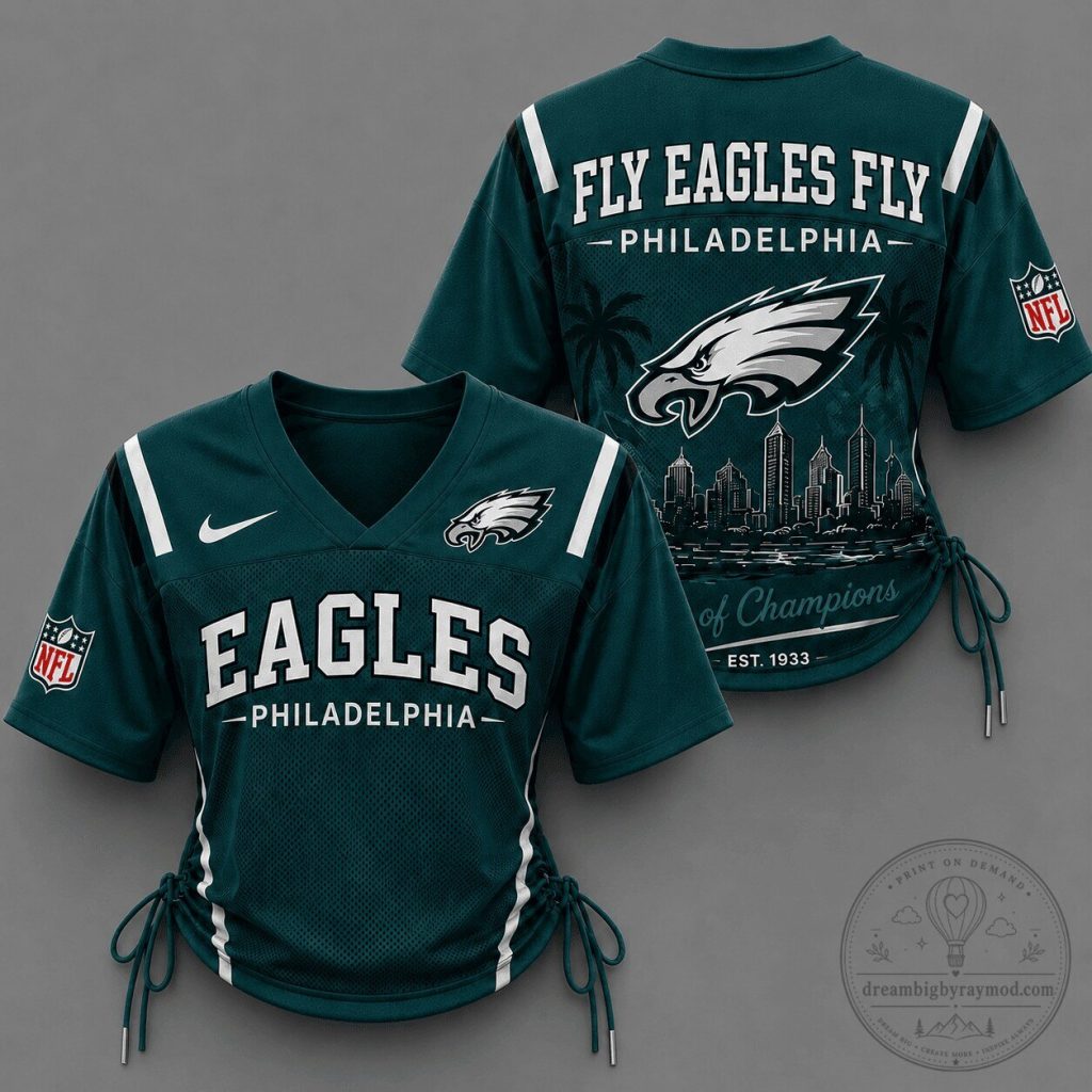 Philadelphia Eagles Football Team Women's Lace-Up Jersey Philadelphia Eagles Football Team Women's Lace-Up Jersey