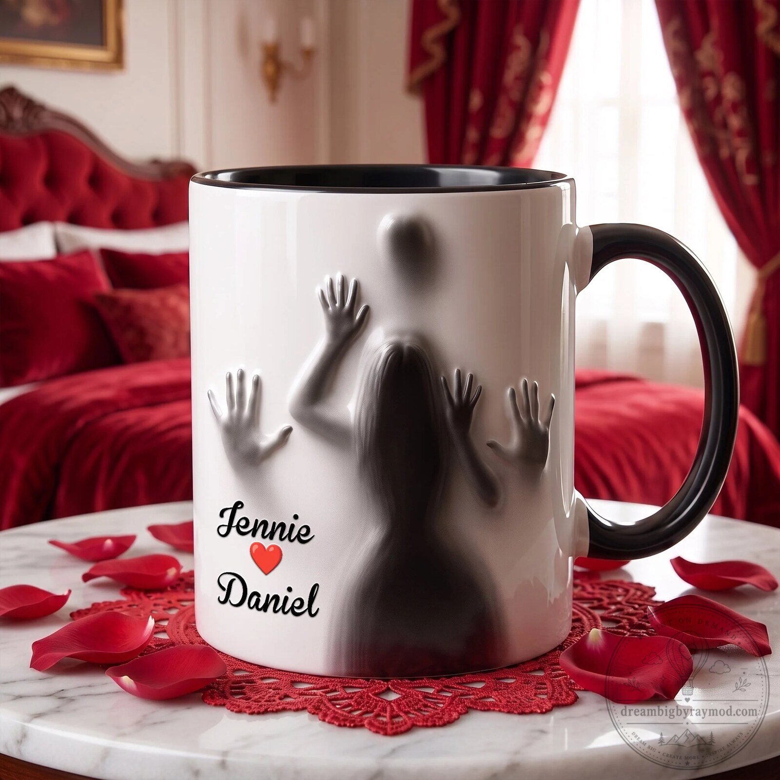 Naughty Couple Magic Mug with Heat Changing Design, Personalized Gift