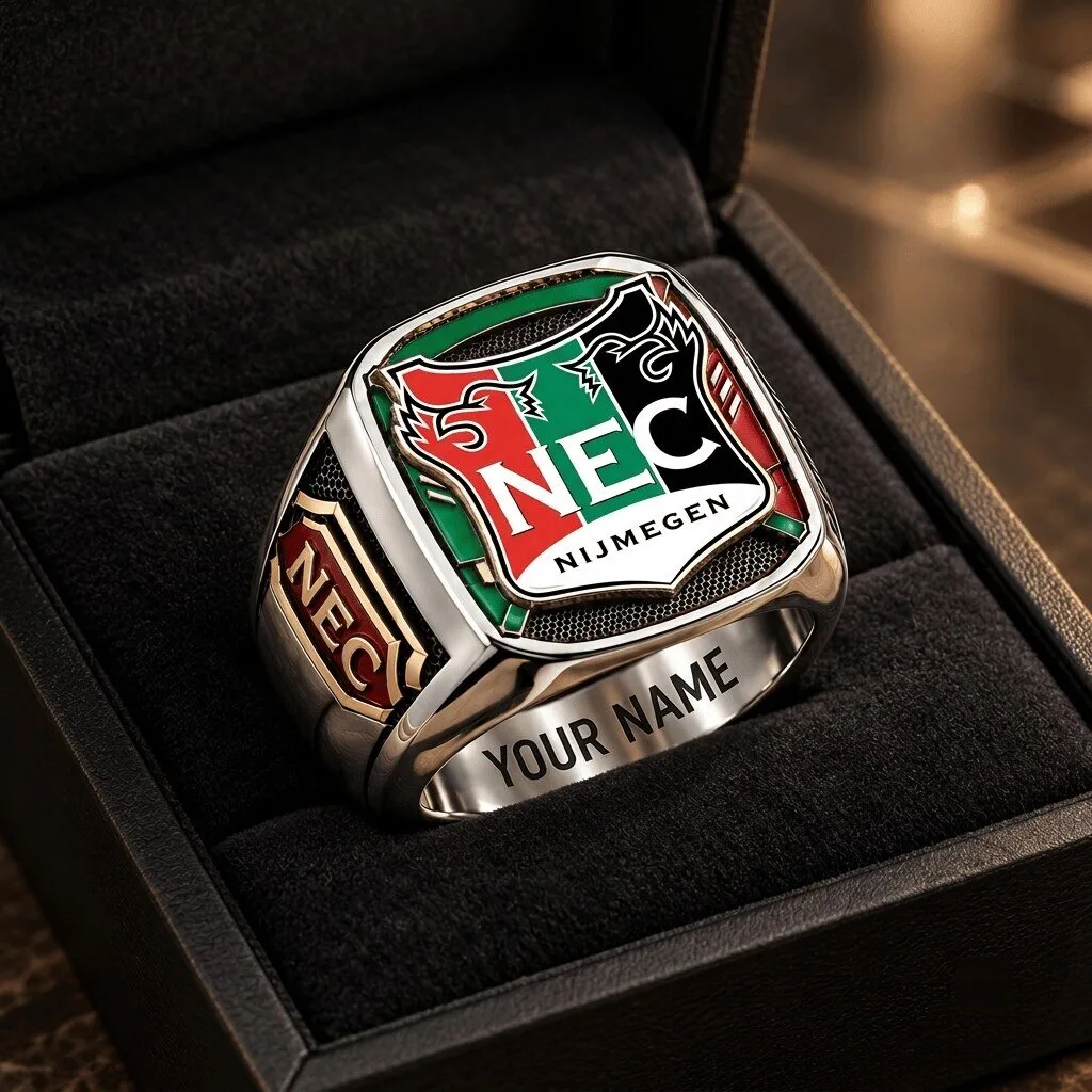 NEC Nijmegen Eredivisie Football Club Fan Ring Custom Engraved Jewelry