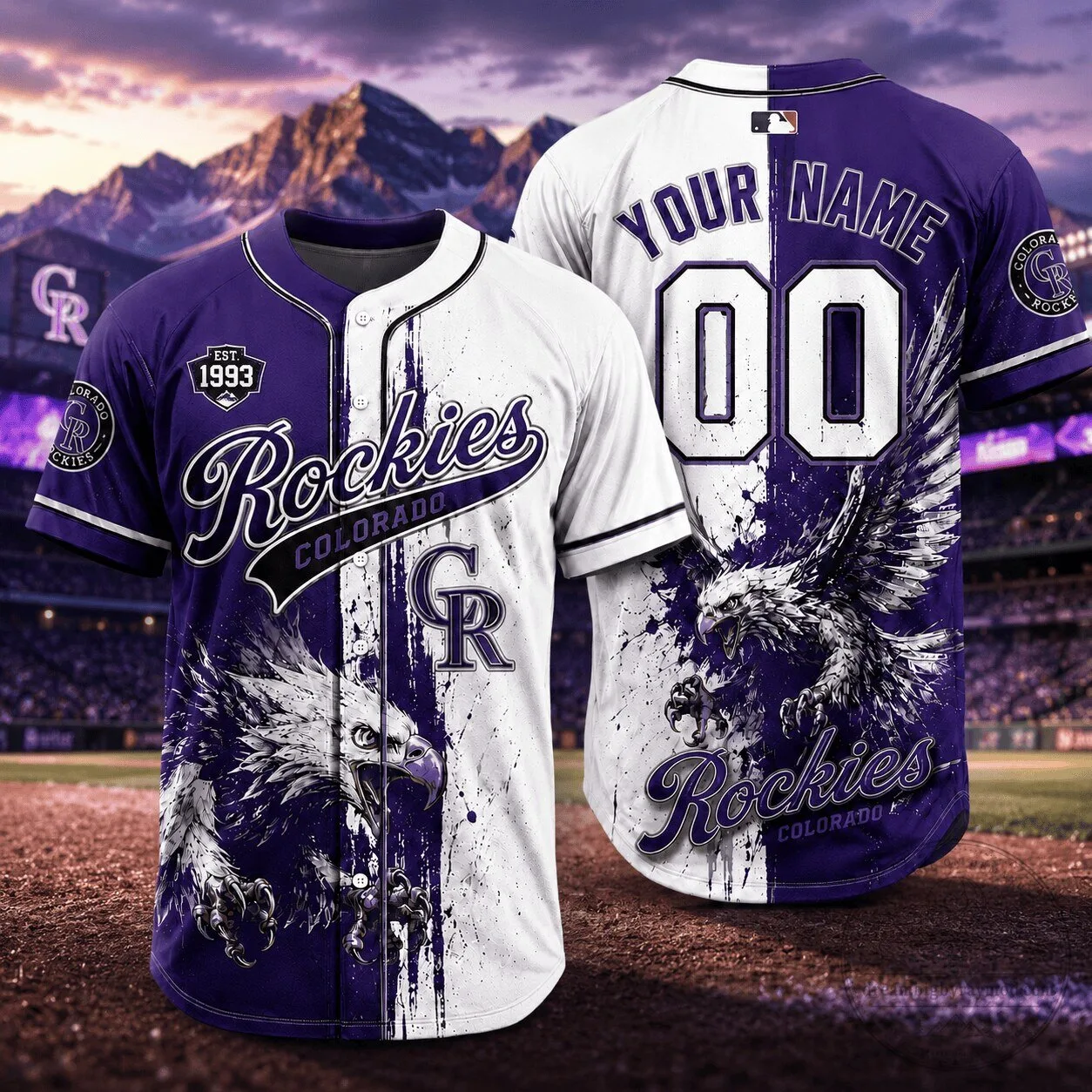 Colorado Rockies MLB Baseball Jersey with Eagle Design, Personalized Fan Apparel