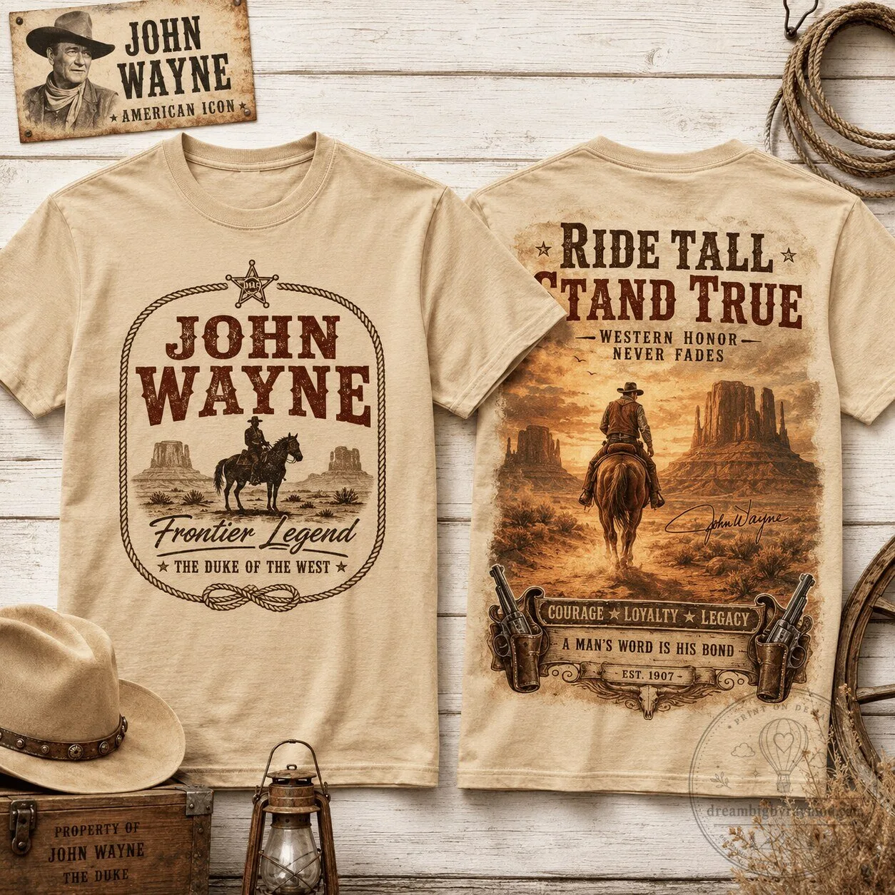 John Wayne Frontier Legend The Duke of the West Western Movie T-Shirt