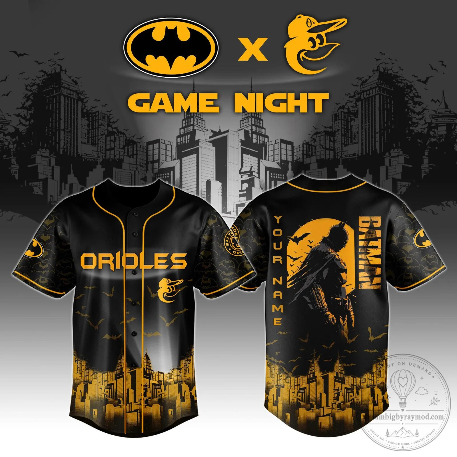 Batman Baltimore Orioles Baseball Game Night Baseball Jersey