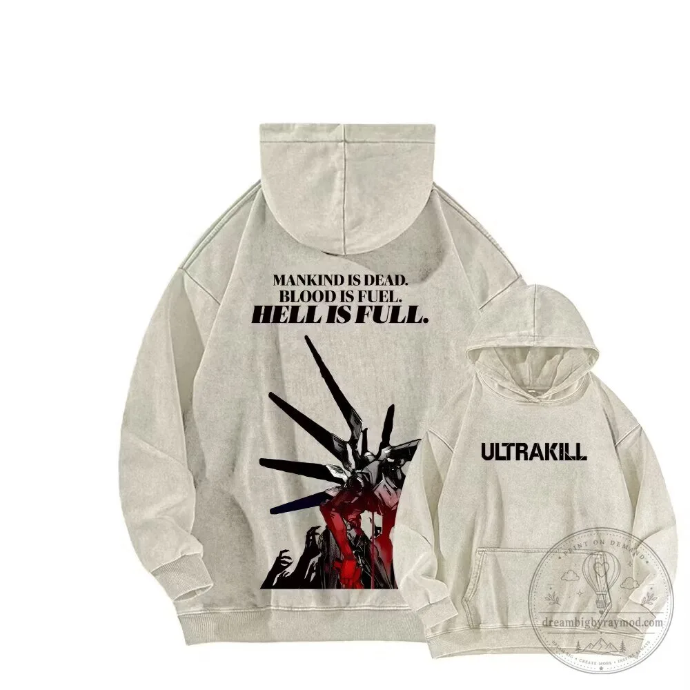 Ultrakill Video Game Mankind Is Dead Blood Is Fuel Hell Is Full Hoodie