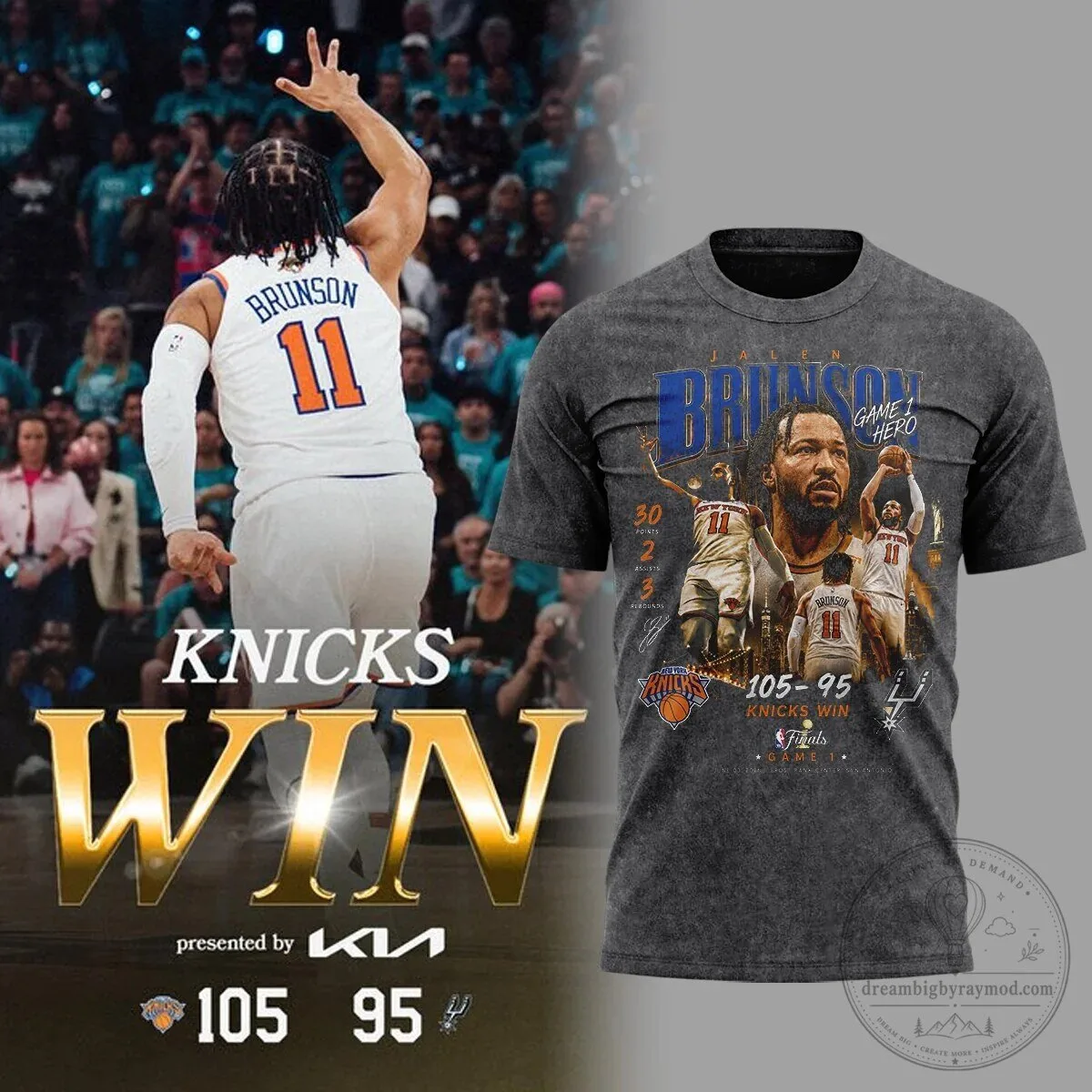 Jalen Brunson Game 1 Hero New York Knicks Basketball T-Shirt