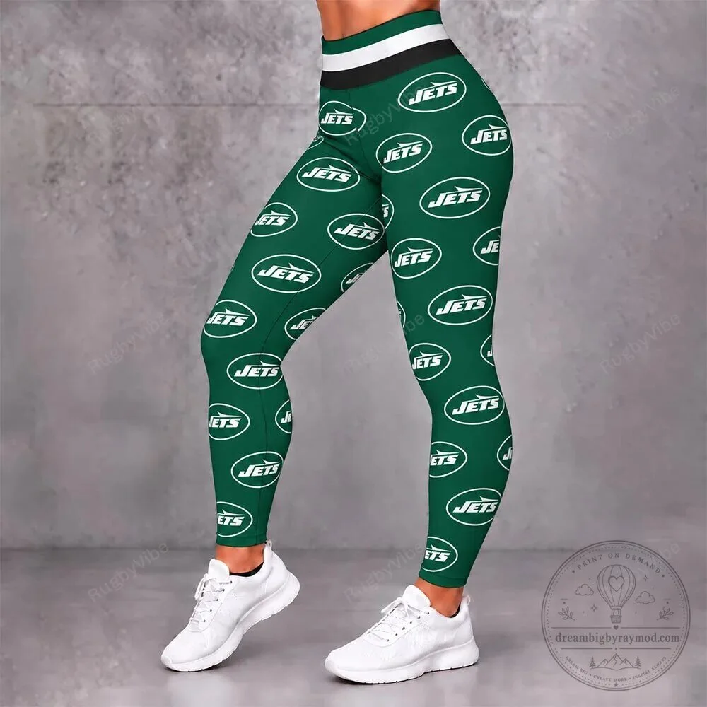 New York Jets Football Team Logo Pattern Green Women's Leggings
