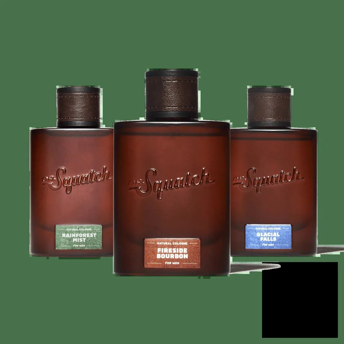 Dr. Squatch Natural Cologne Fireside Bourbon Rainforest Mist Glacial Falls 3-Pack