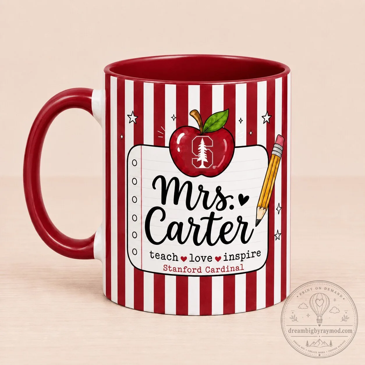 Stanford Cardinal Personalized Teacher Appreciation Coffee Mug