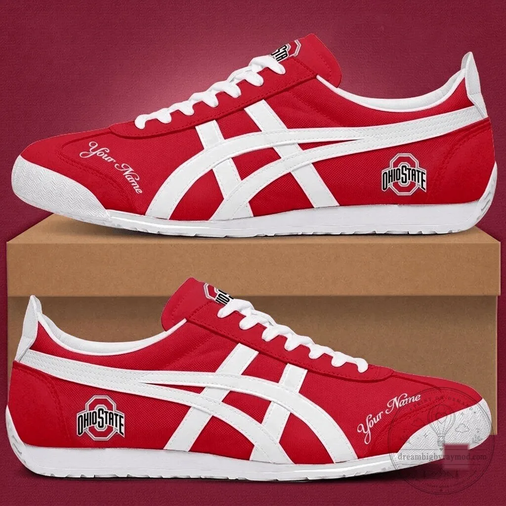 Ohio State Buckeyes Custom Name Red and White Training Shoes