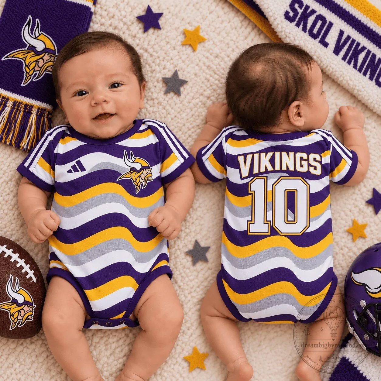 Minnesota Vikings Baby Football Sports Fan Game Day Bodysuit Romper 1 Minnesota Vikings Baby Football Sports Fan Game Day Bodysuit Romper
