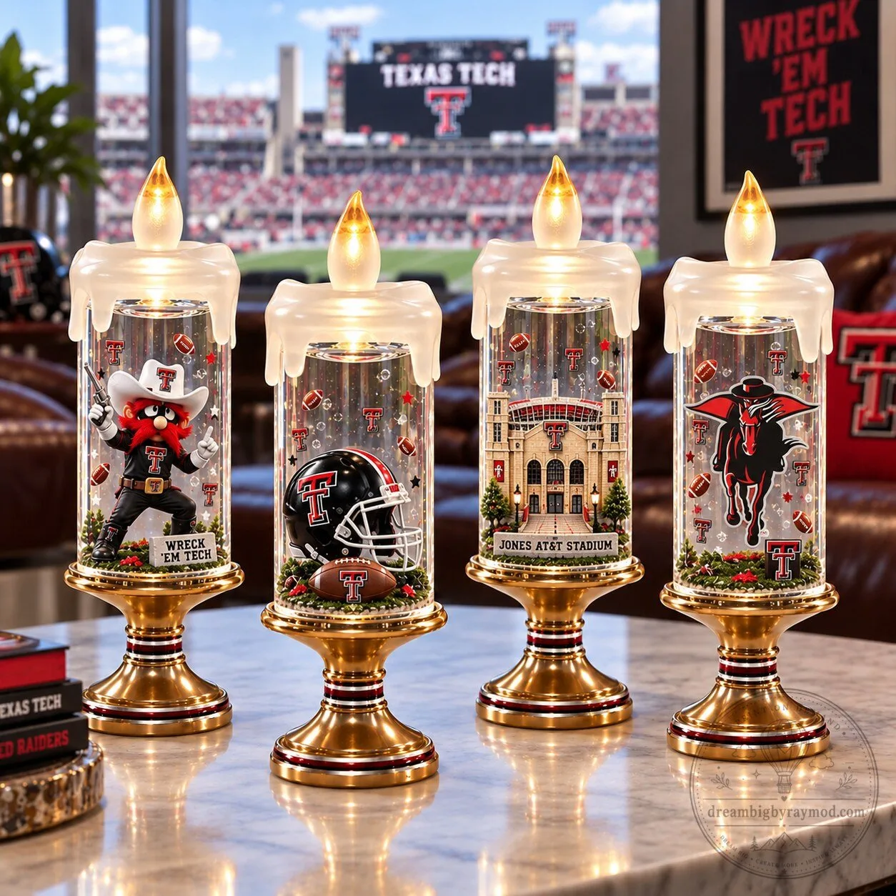 Texas Tech Red Raiders Wreck 'Em Tech Light-Up Candle Ornament