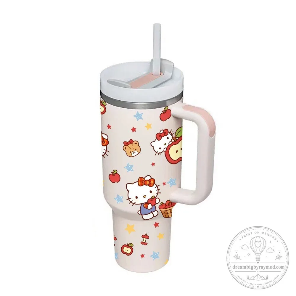 Hello Kitty and Friends Apples Stars Pattern Insulated Stainless Steel Tumbler
