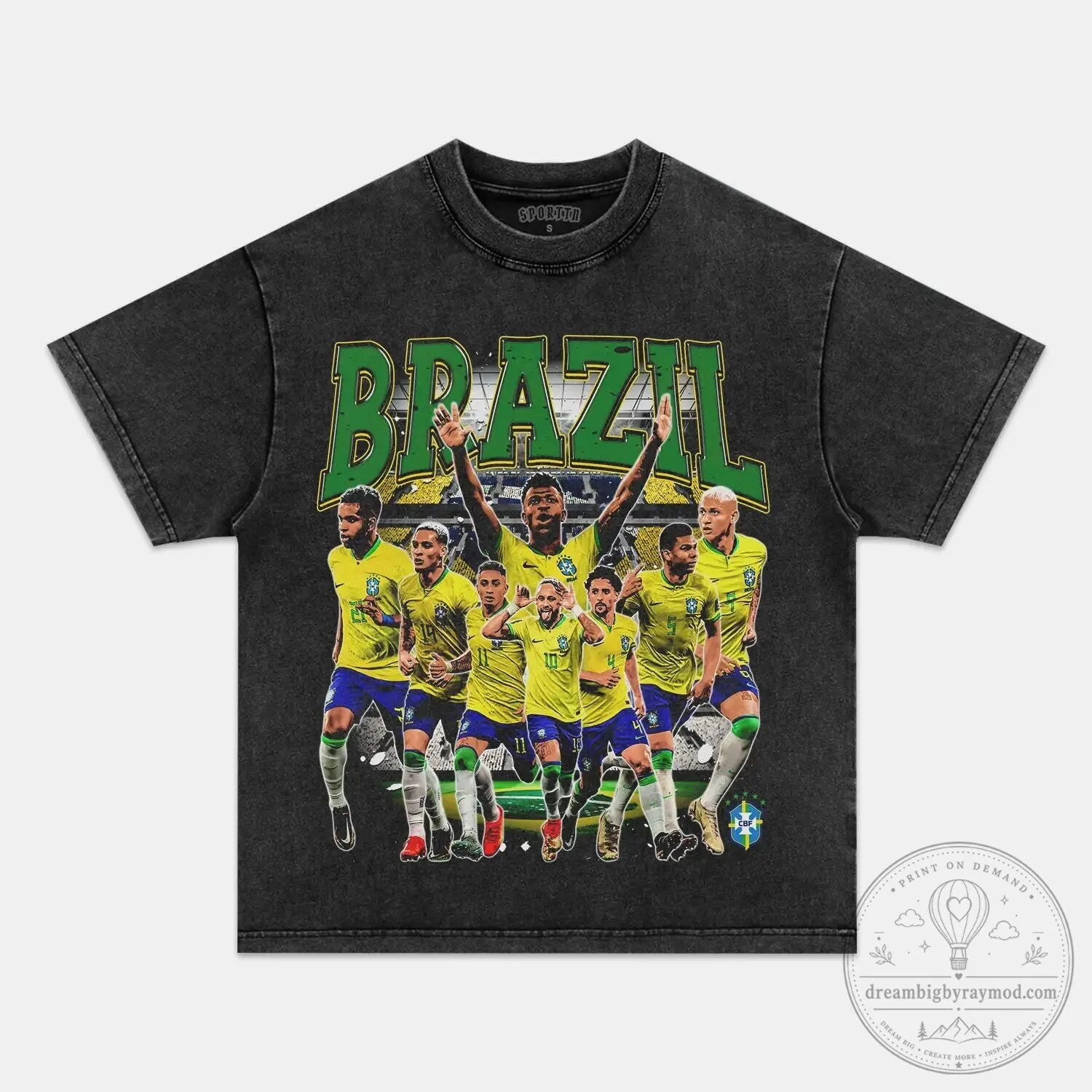 Brazil National Football Team Soccer Players Vintage T-Shirt