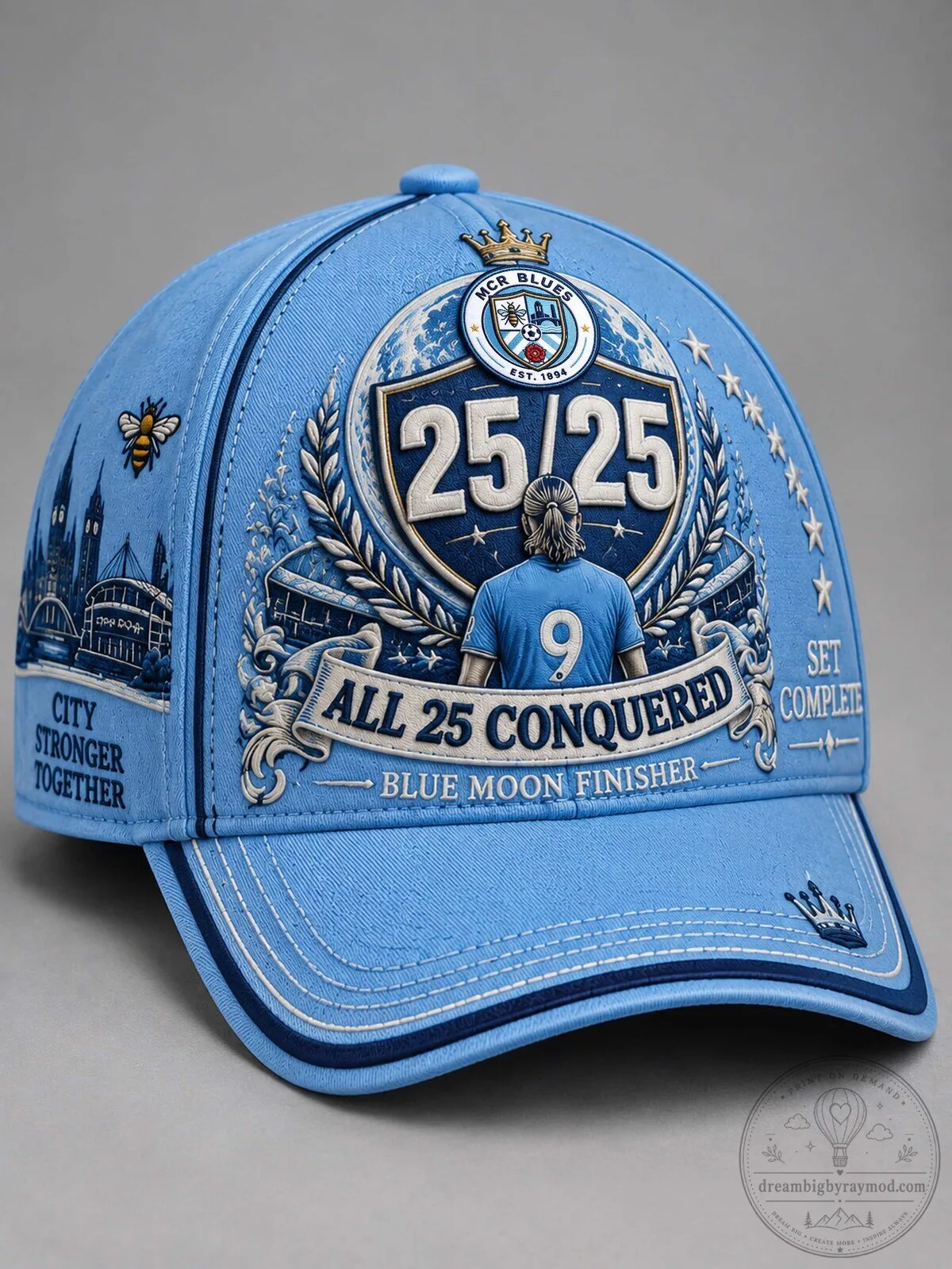 Manchester City Football Club 25 Trophies Commemorative Cap Hat