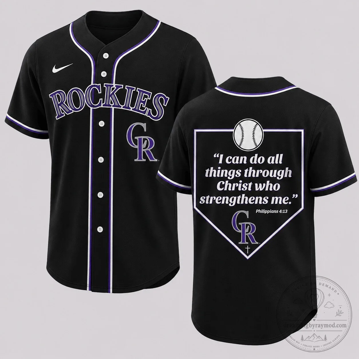 Colorado Rockies Baseball Philippians 4:13 Faith Jersey