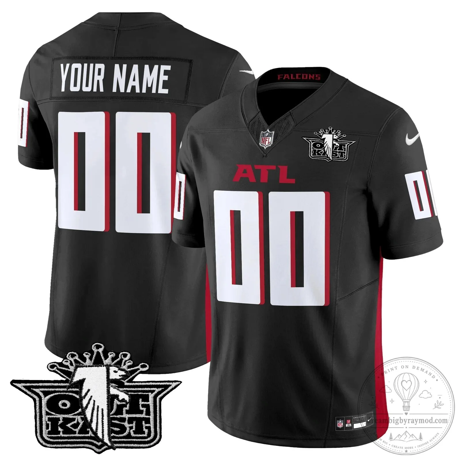Atlanta Falcons Outkast Black Custom Football Jersey