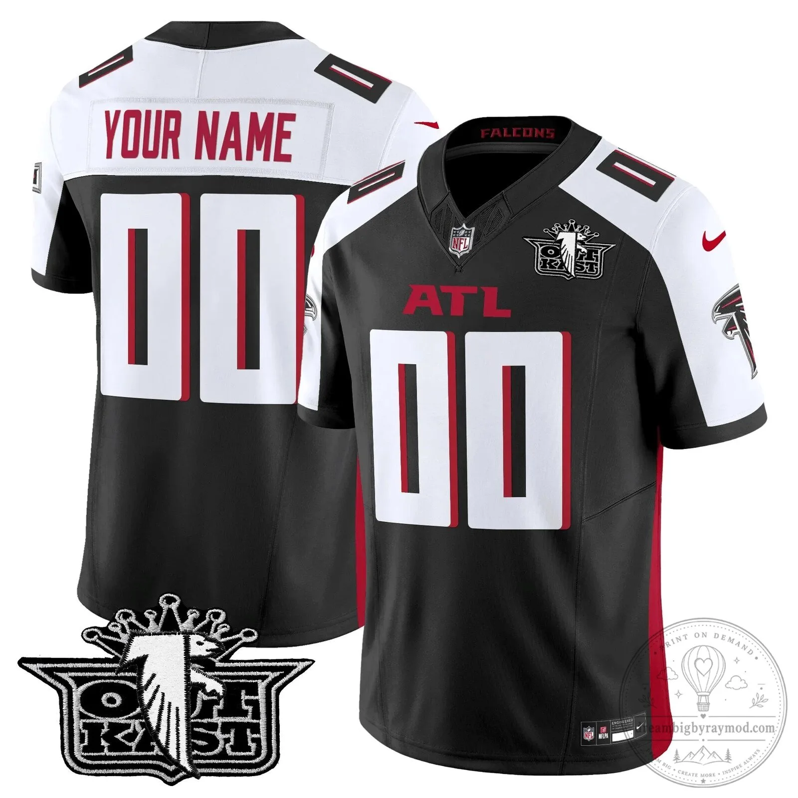 Atlanta Falcons Outkast Black Custom Football Jersey 6 Atlanta Falcons Outkast Black Custom Football Jersey
