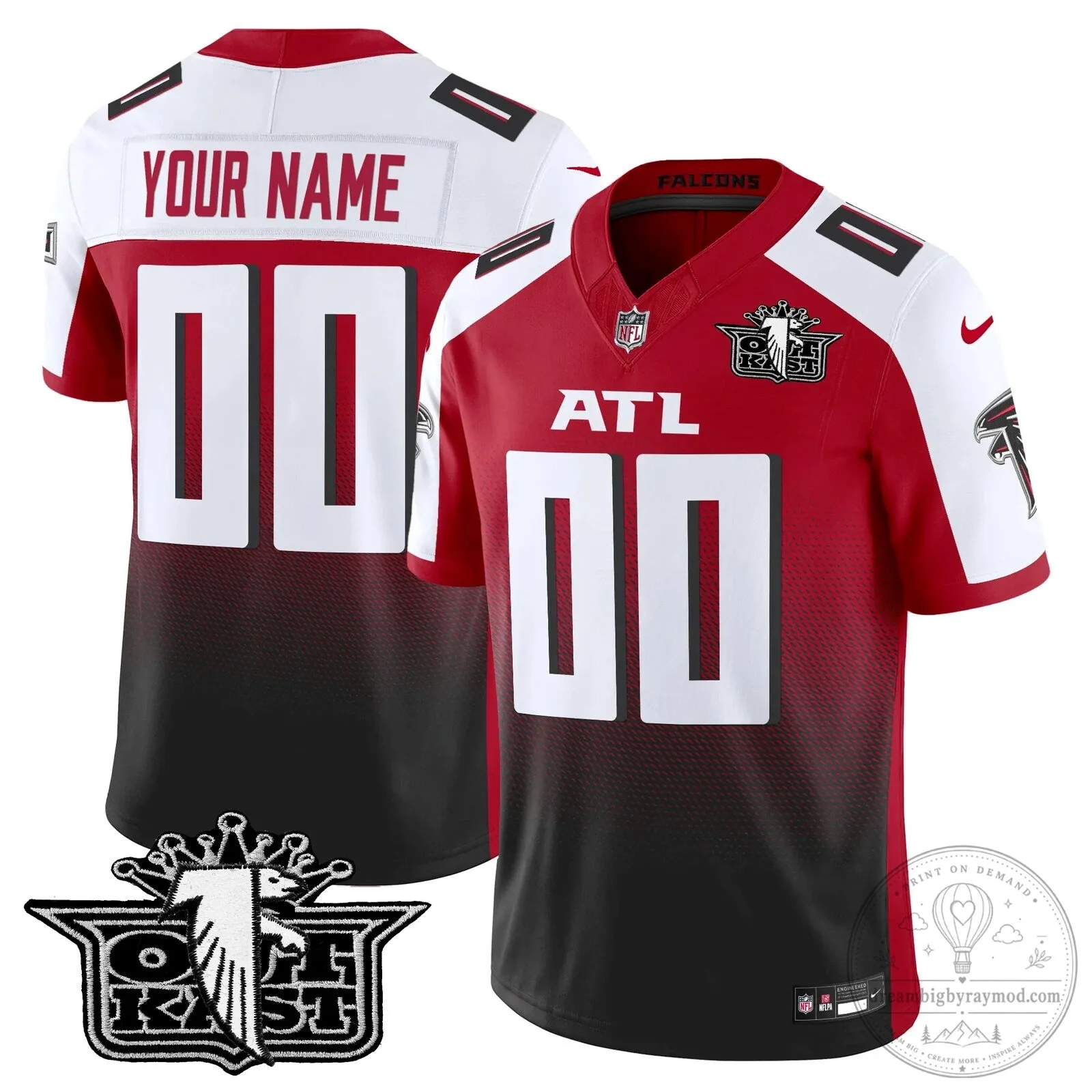 Atlanta Falcons Outkast Black Custom Football Jersey 8 Atlanta Falcons Outkast Black Custom Football Jersey