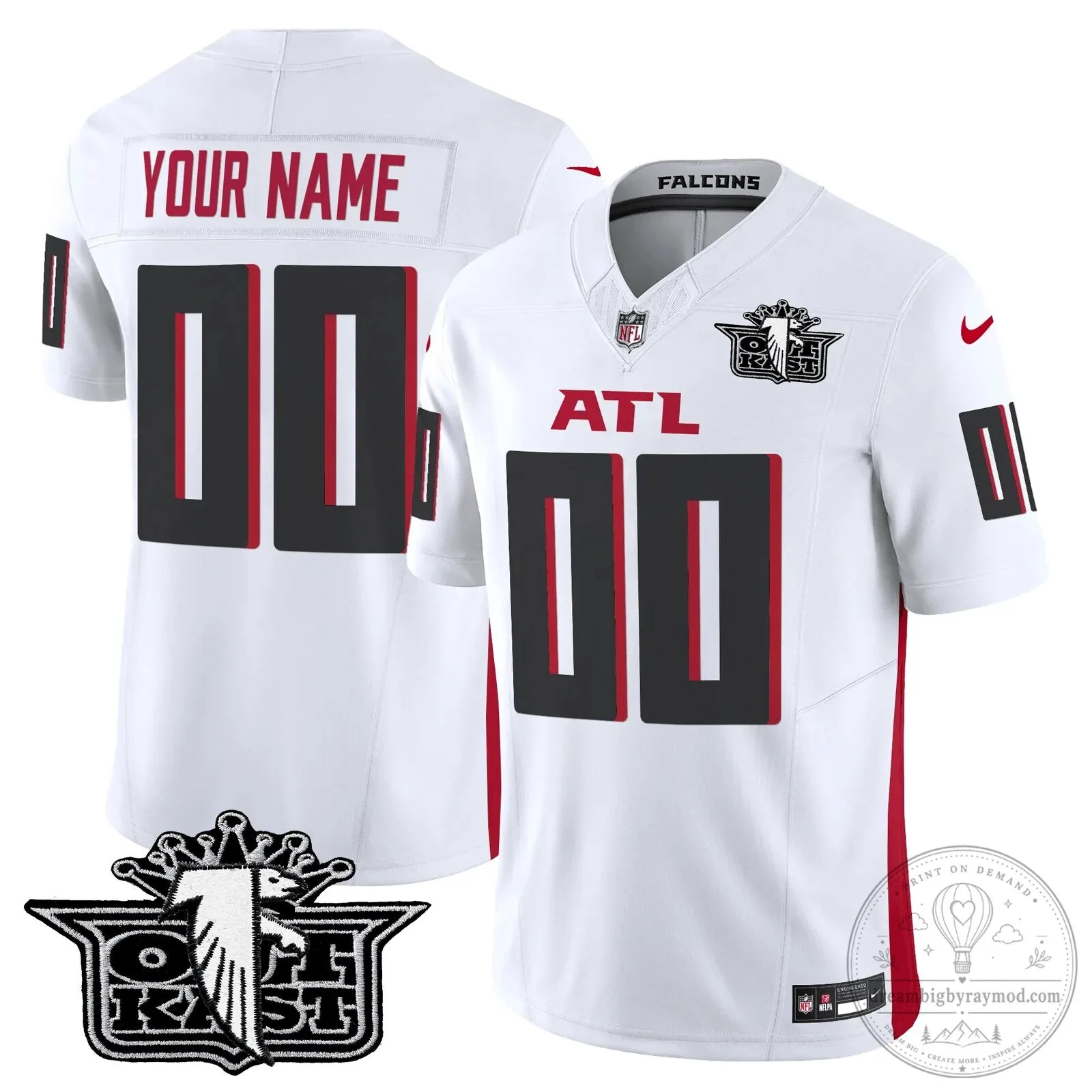 Atlanta Falcons Outkast Black Custom Football Jersey 9 Atlanta Falcons Outkast Black Custom Football Jersey