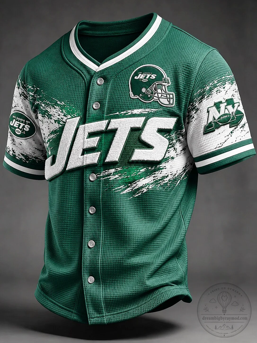 New York Jets American Football Team Green and White Baseball Jersey