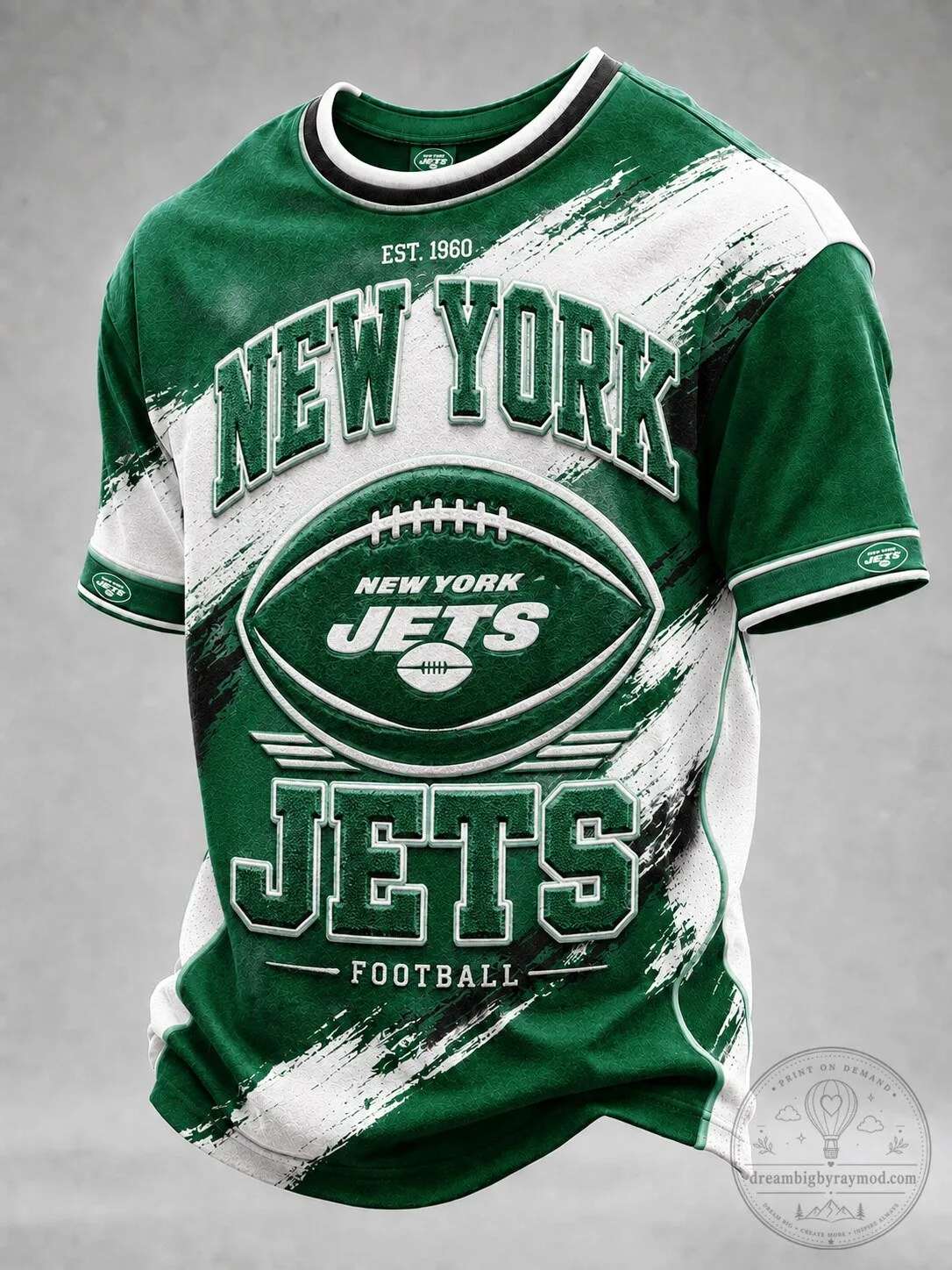 New York Jets Football Team Green and White Fan T-Shirt 1 New York Jets Football Team Green and White Fan T-Shirt