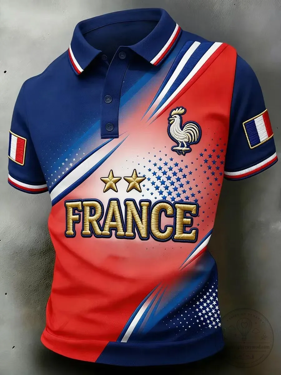 France Football Team Rooster Emblem Polo Shirt