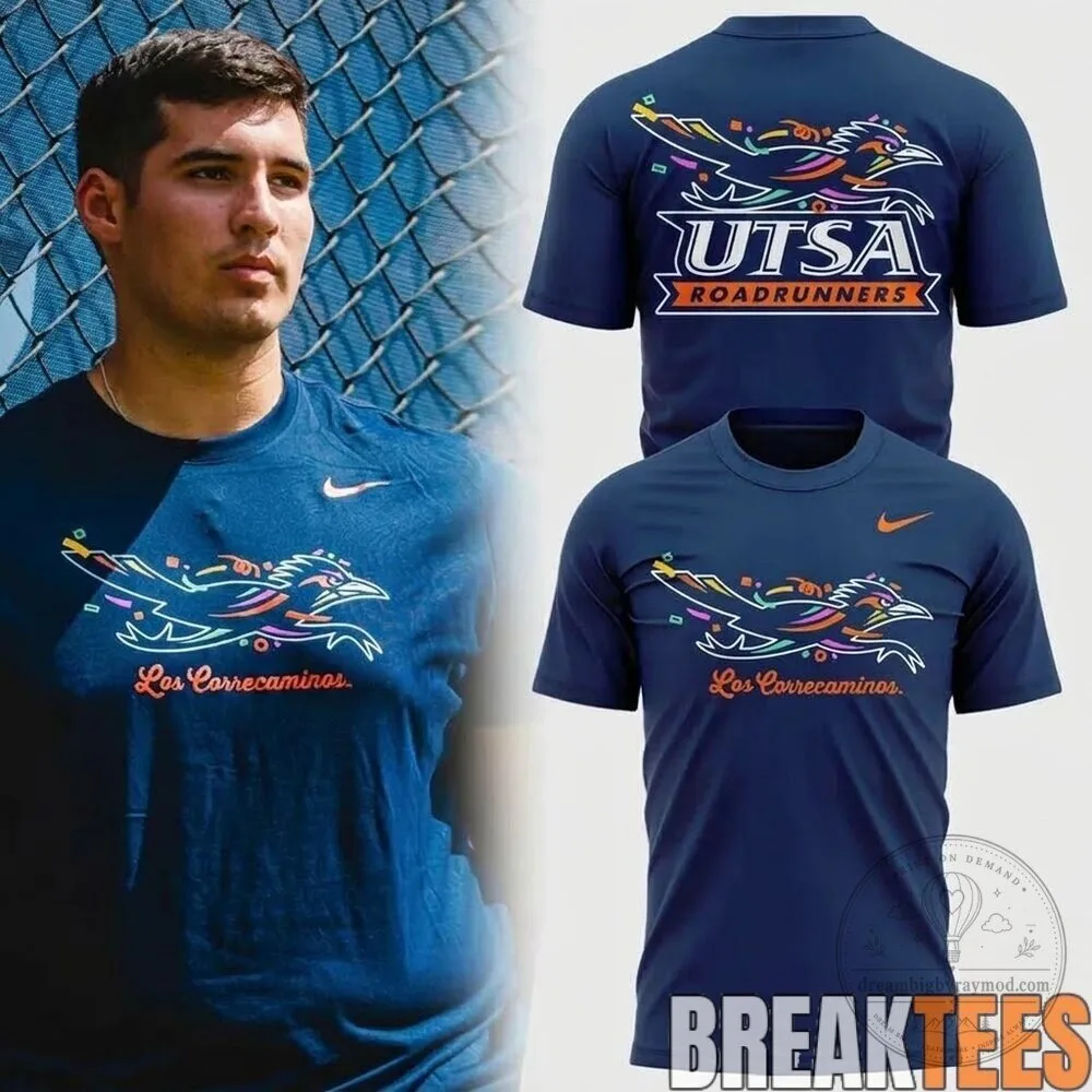 UTSA Roadrunners Los Correcaminos Navy Blue Short Sleeve T-Shirt 3 UTSA Roadrunners Los Correcaminos Navy Blue Short Sleeve T-Shirt
