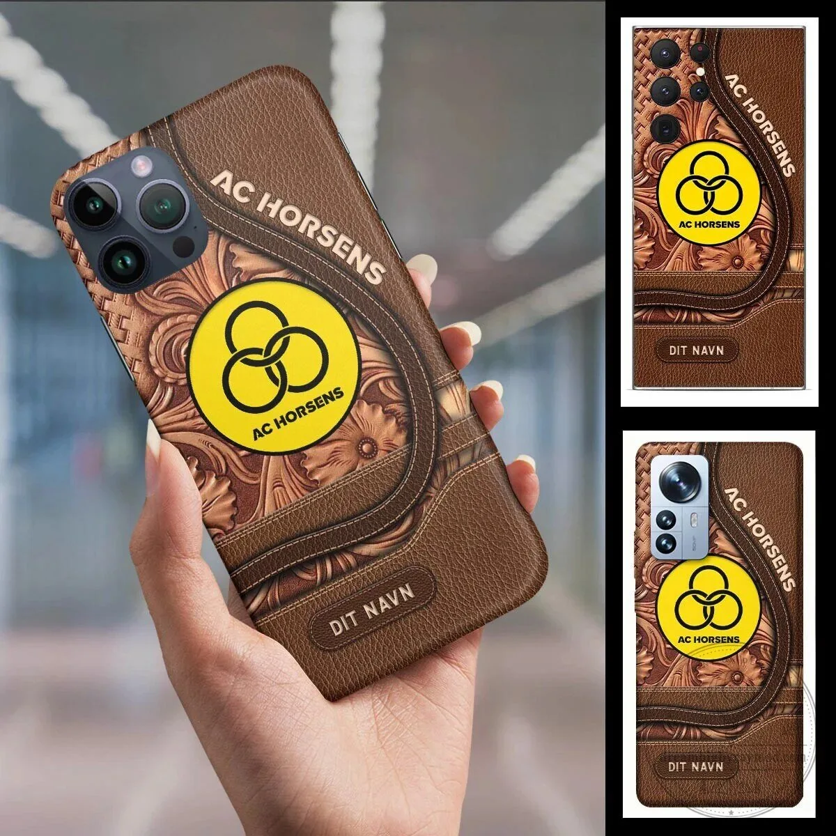 AC Horsens Football Club Leather Design Phone Case