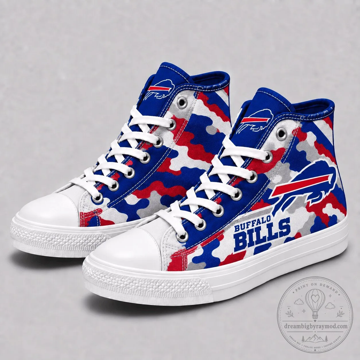 Buffalo Bills NFL Camouflage High Top Canvas Shoes