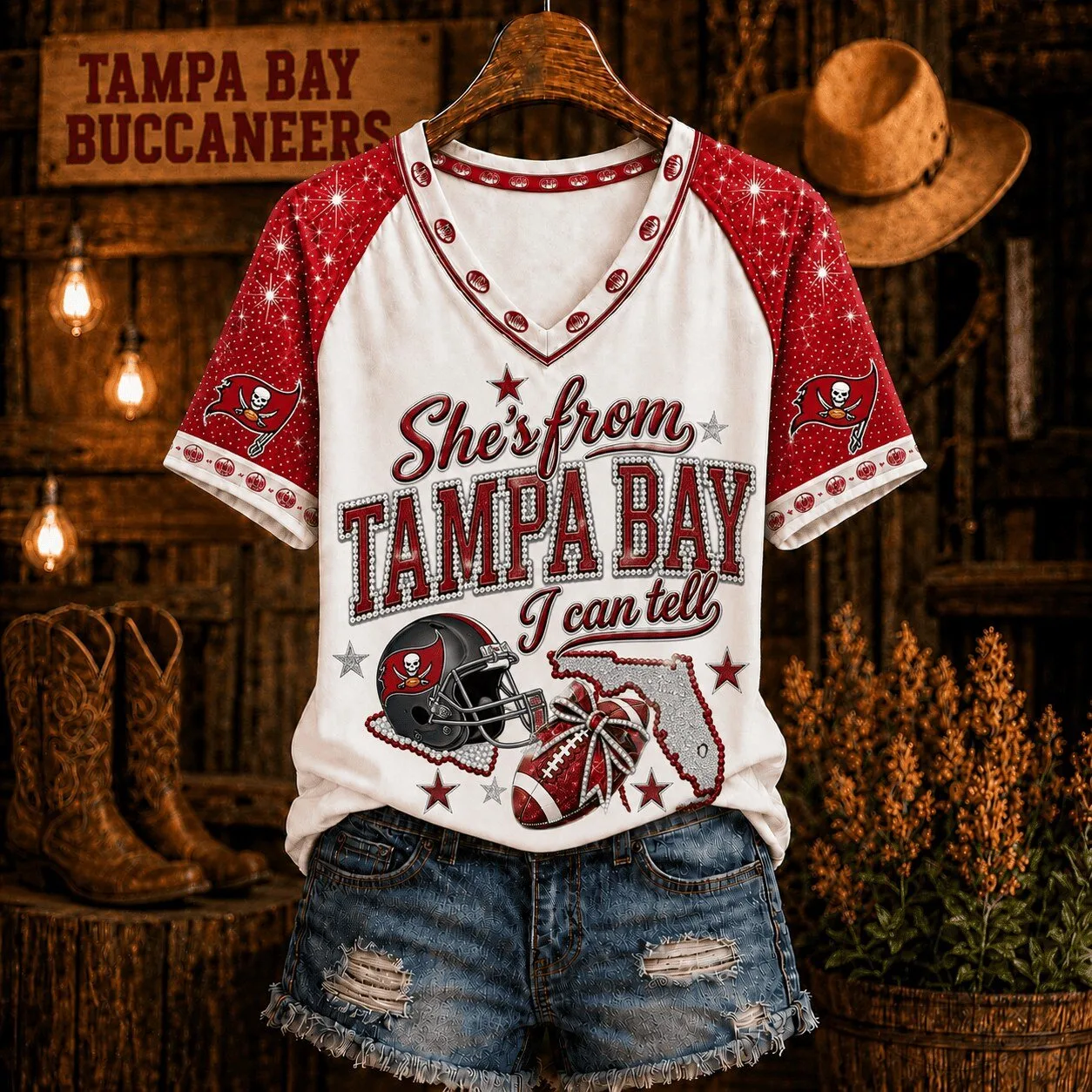 Tampa Bay Buccaneers Football Team She's From Tampa Bay I Can Tell Women's T-Shirt