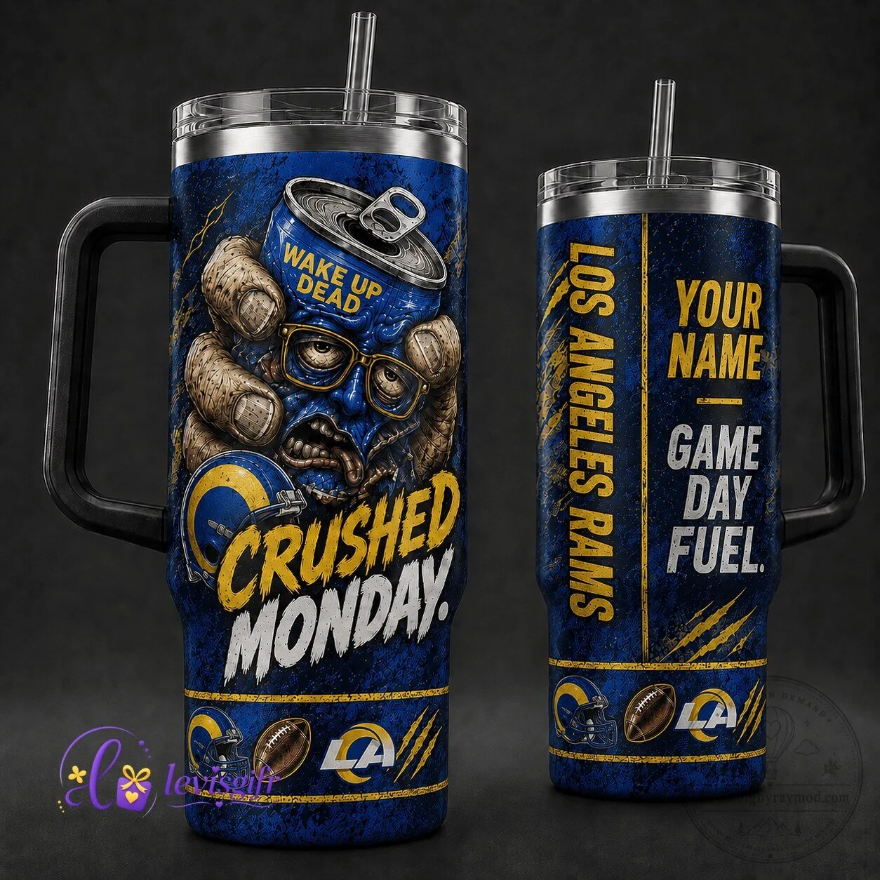 Los Angeles Rams Football Personalized Game Day Fuel Tumbler