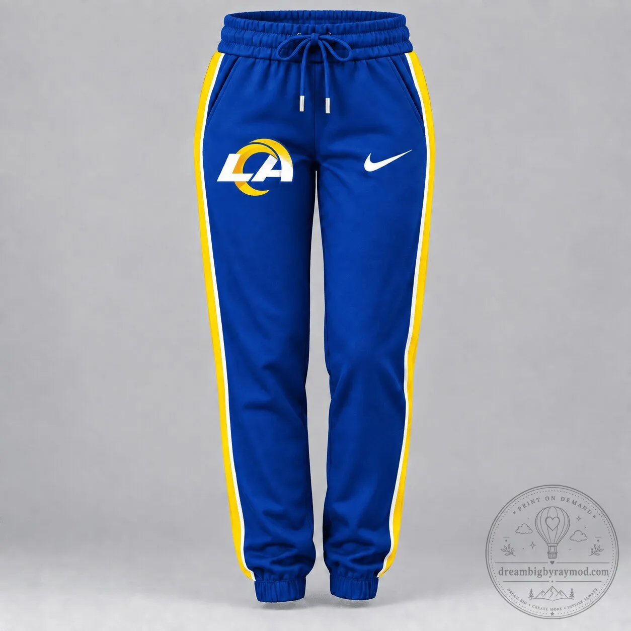Los Angeles Rams National Football League Blue and Gold Striped Jogger Pants