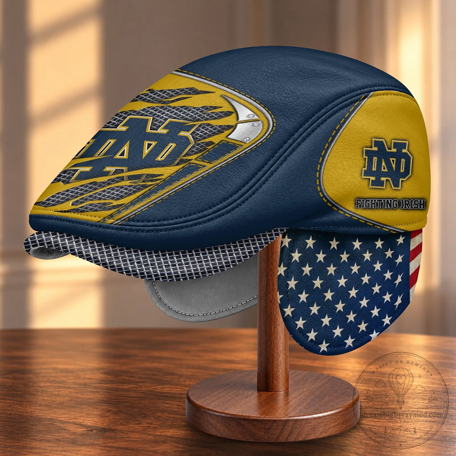 Notre Dame Fighting Irish NCAA Flat Cap with Foldable Ear Flaps
