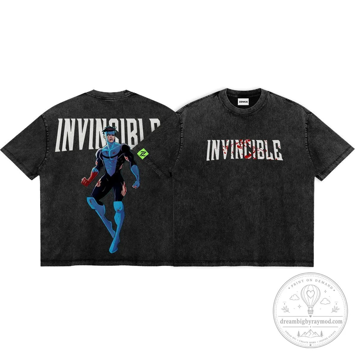 Invincible The Price of Justice Mark Grayson Superhero Black Washed T-Shirt