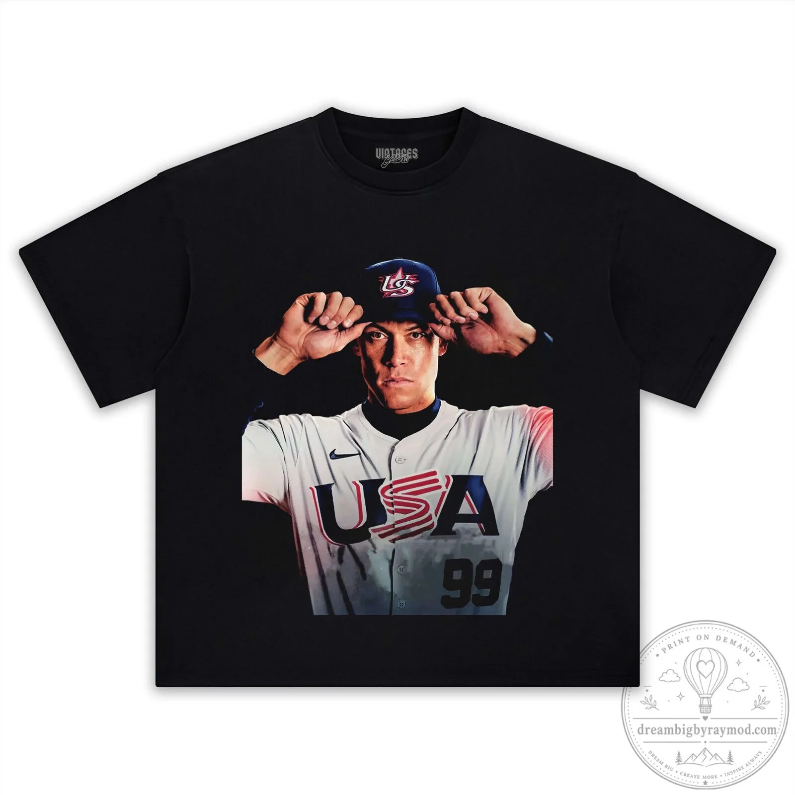 Aaron Judge USA Baseball Player Black Graphic T-Shirt