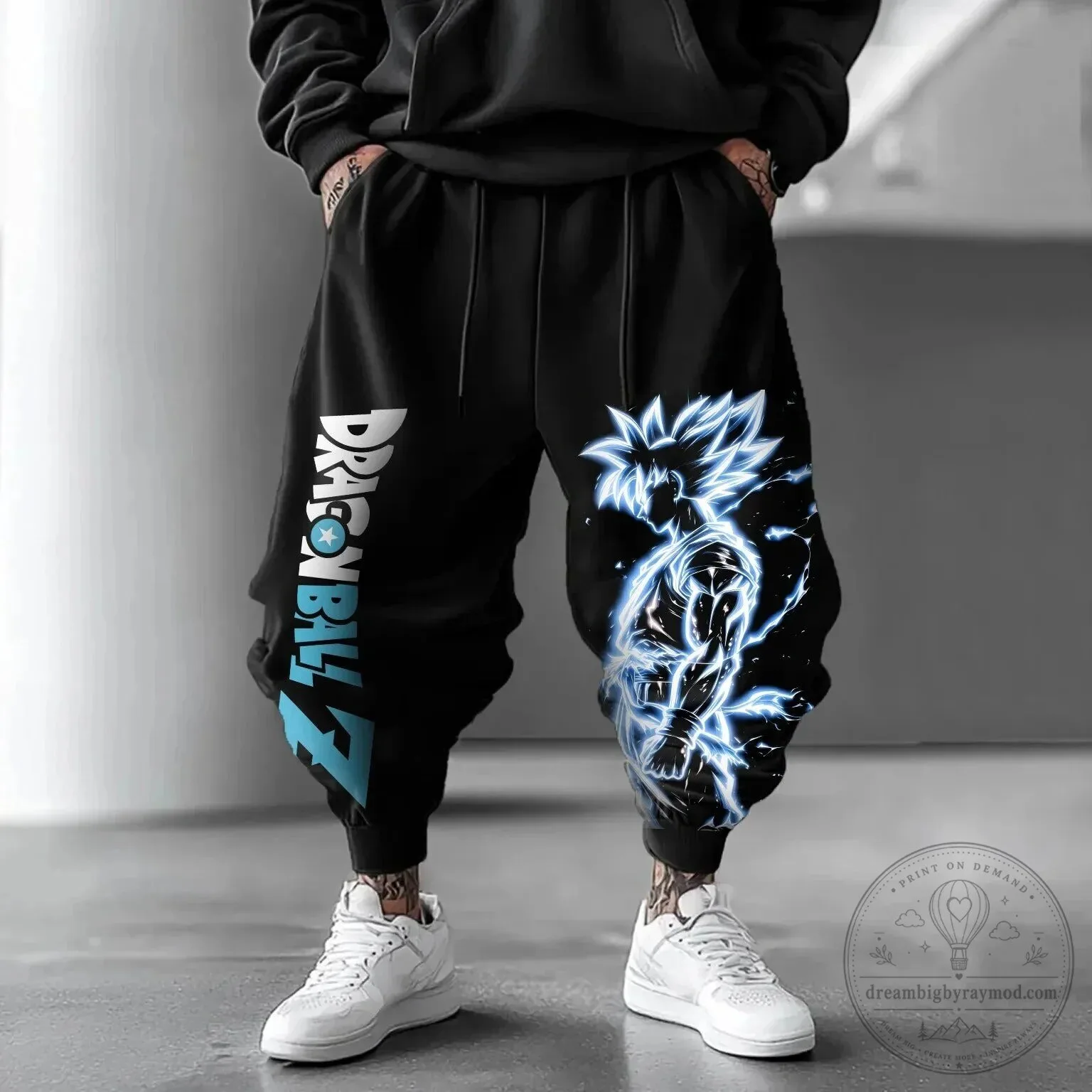 Dragon Ball Z Goku Super Saiyan Blue Character Print Jogger Pants