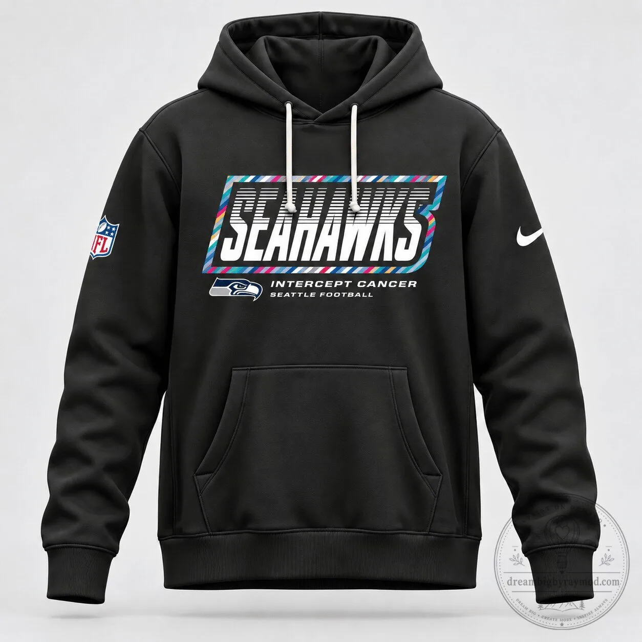 Seattle Seahawks Intercept Cancer Crucial Catch Football Hoodie