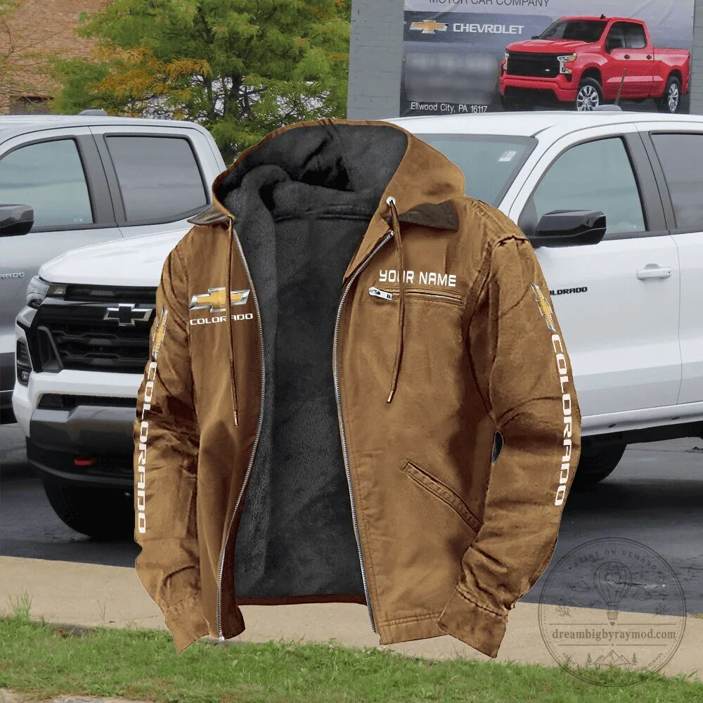 Chevrolet Colorado Truck Enthusiast Personalized Brown Winter Jacket