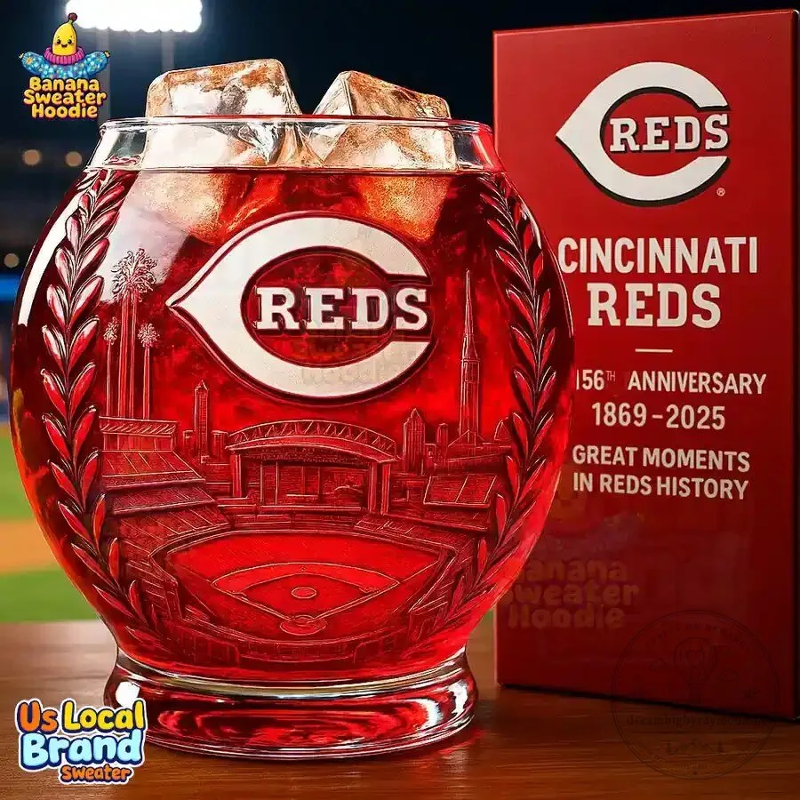 Cincinnati Reds 156th Anniversary Great Moments Whiskey Drinking Glass