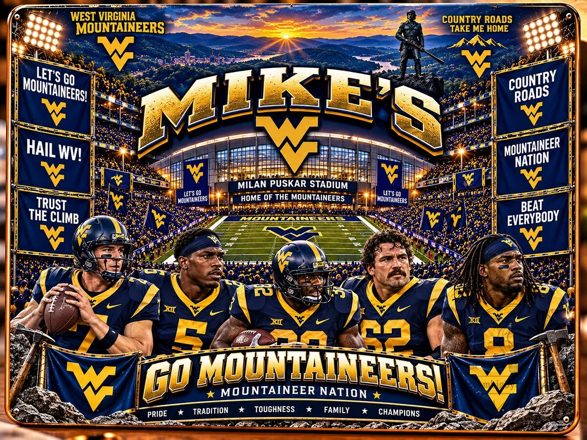 West Virginia Mountaineers Football Team Milan Puskar Stadium Wall Art