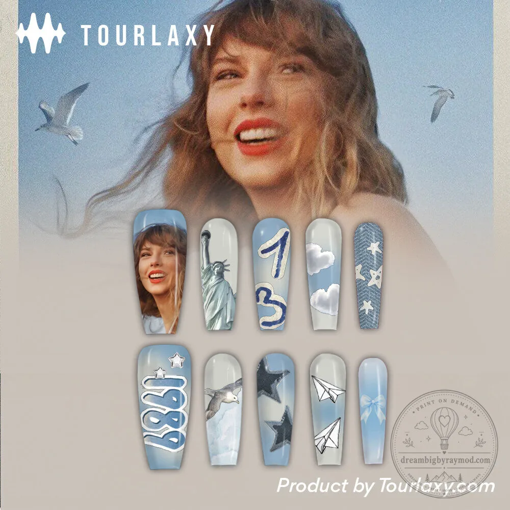 Taylor Swift 1989 Album Inspired Press-On Nails Set for Fans