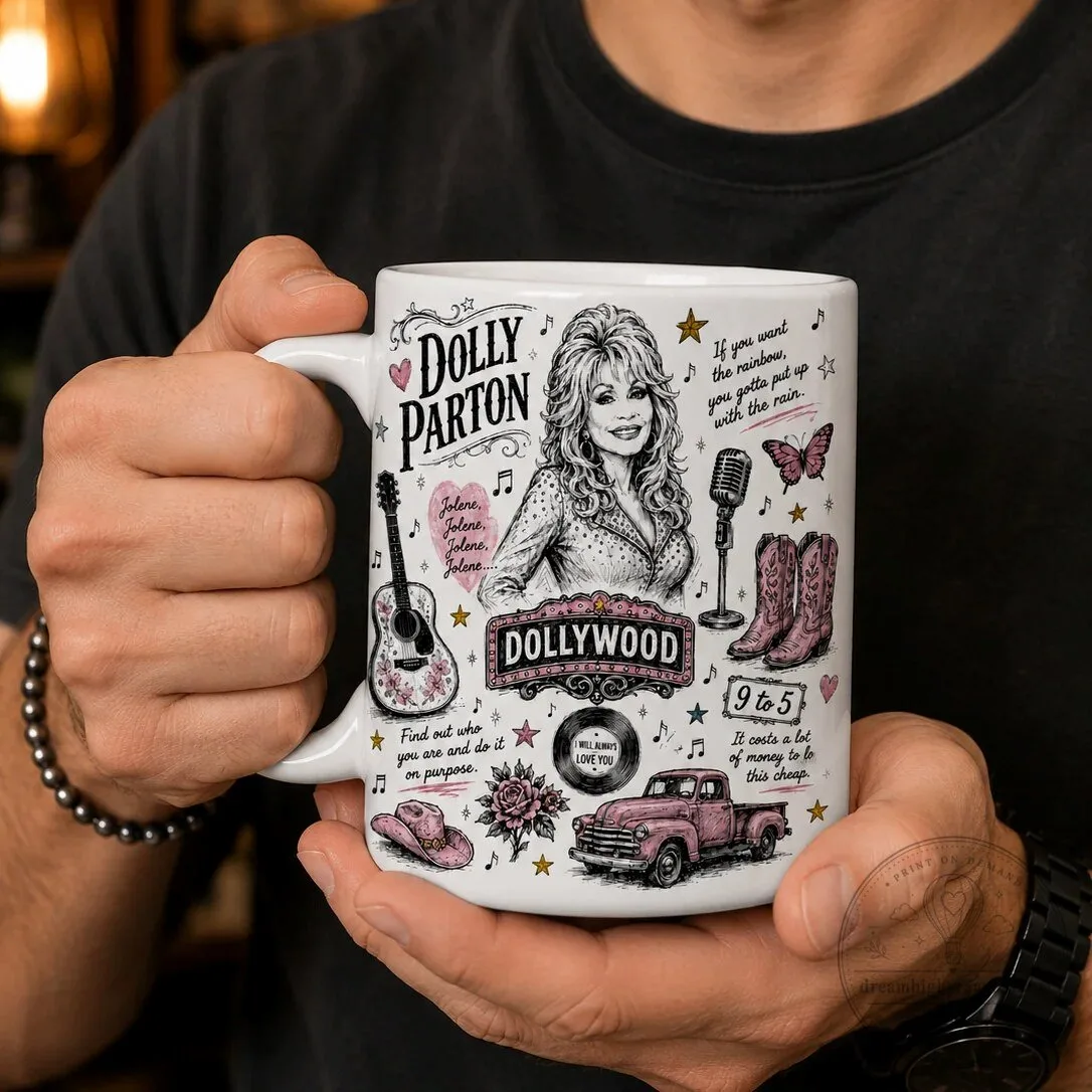 Dolly Parton Country Music Sketch Art Coffee Mug, Jolene 9 to 5 Dollywood Fan Gift 5 Dolly Parton Country Music Sketch Art Coffee Mug, Jolene 9 to 5 Dollywood Fan Gift