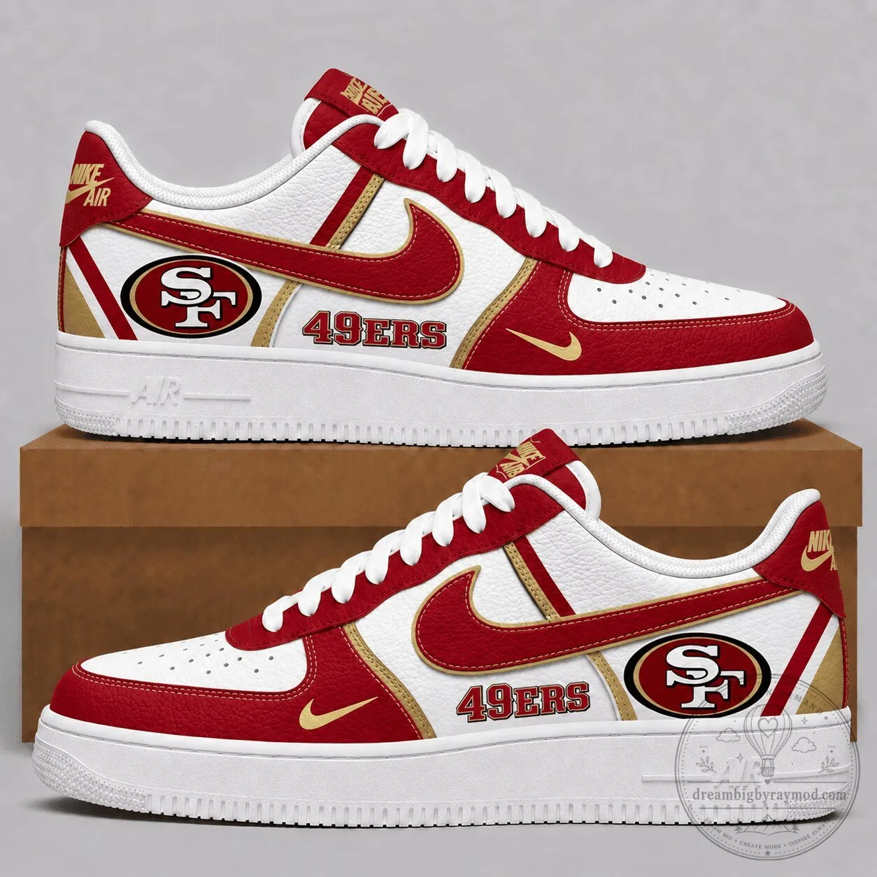 San Francisco 49ers NFL Team Premium Air Force Sneakers Shoes