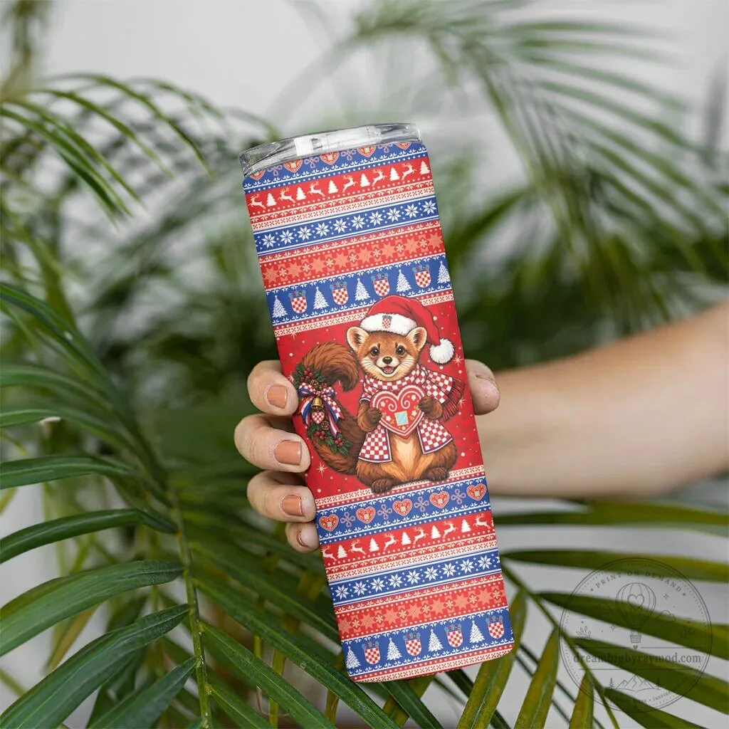 Croatia Christmas Squirrel Licitar Heart Ugly Sweater Pattern Tumbler 7 Croatia Christmas Squirrel Licitar Heart Ugly Sweater Pattern Tumbler