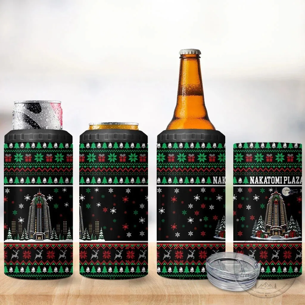 Nakatomi Plaza Christmas Party Ugly Sweater Die Hard Movie Can Cooler Tumbler 8 Nakatomi Plaza Christmas Party Ugly Sweater Die Hard Movie Can Cooler Tumbler